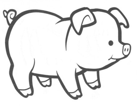 Трафарет свиньи для рисования (46 фото)