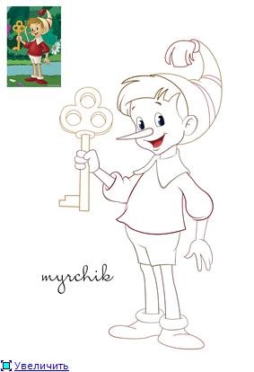 Буратино рисунок для детей
