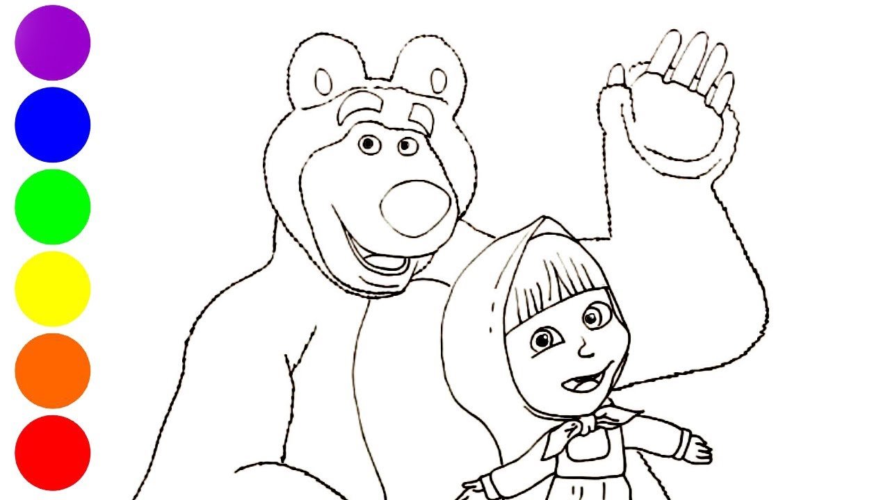 Сами начинают руки рисовать маша и медведь