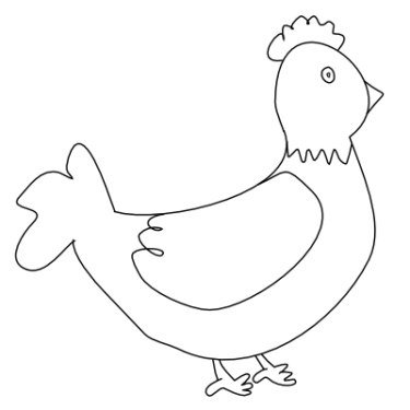 Трафарет курица для детей