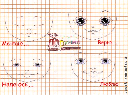 Схема кукольного лица