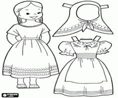 Русский народный костюм раскраска