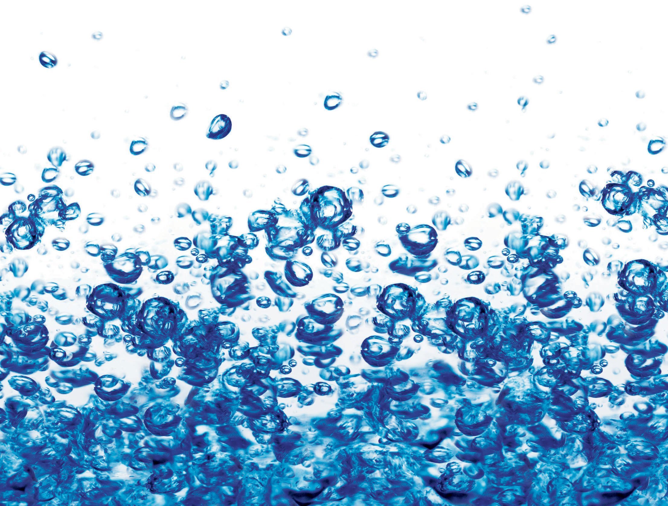 Капли голубая вода. Пузырьки в воде. Брызги воды. Вода фон. Всплеск воды.