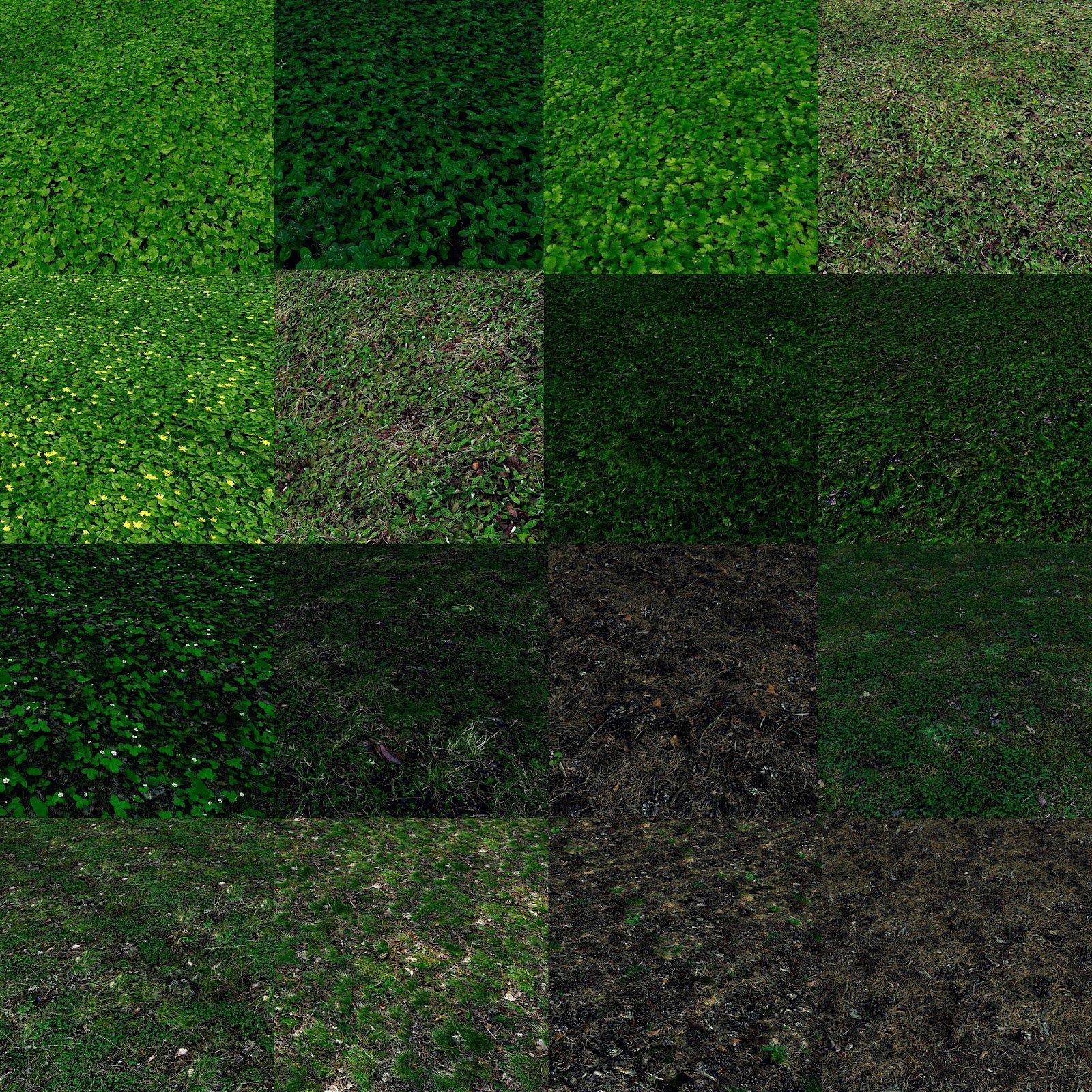 Пиксельная трава вид сбоку