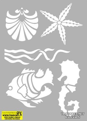 Морская раковина трафарет