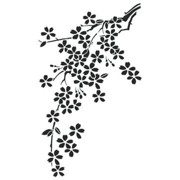 Трафарет ветки цветов