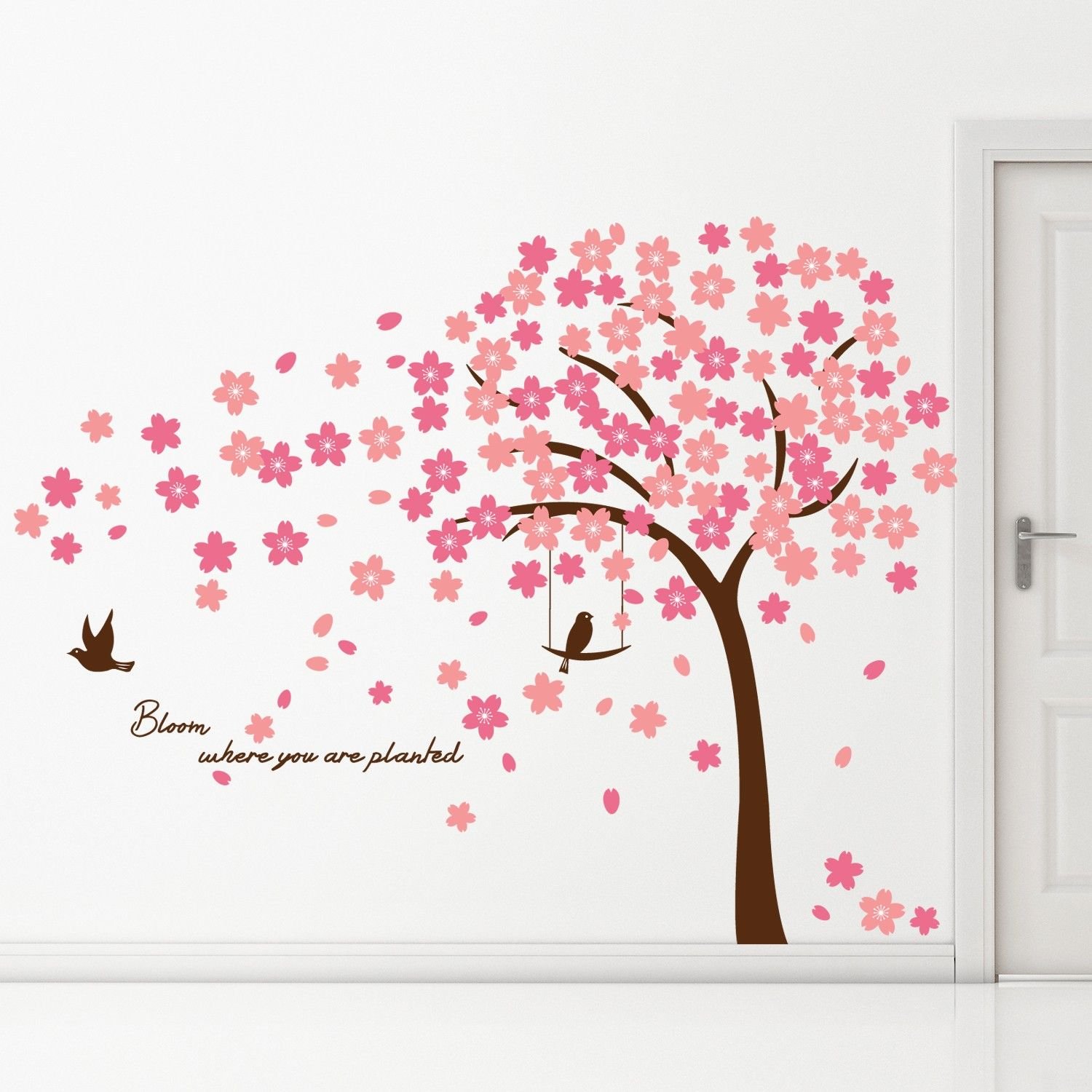 Сакура шаблон. Дерево Сакуры на стене. Дерево Весеннее на стену. Рисунки на стену. Рисунок дерева на стене.