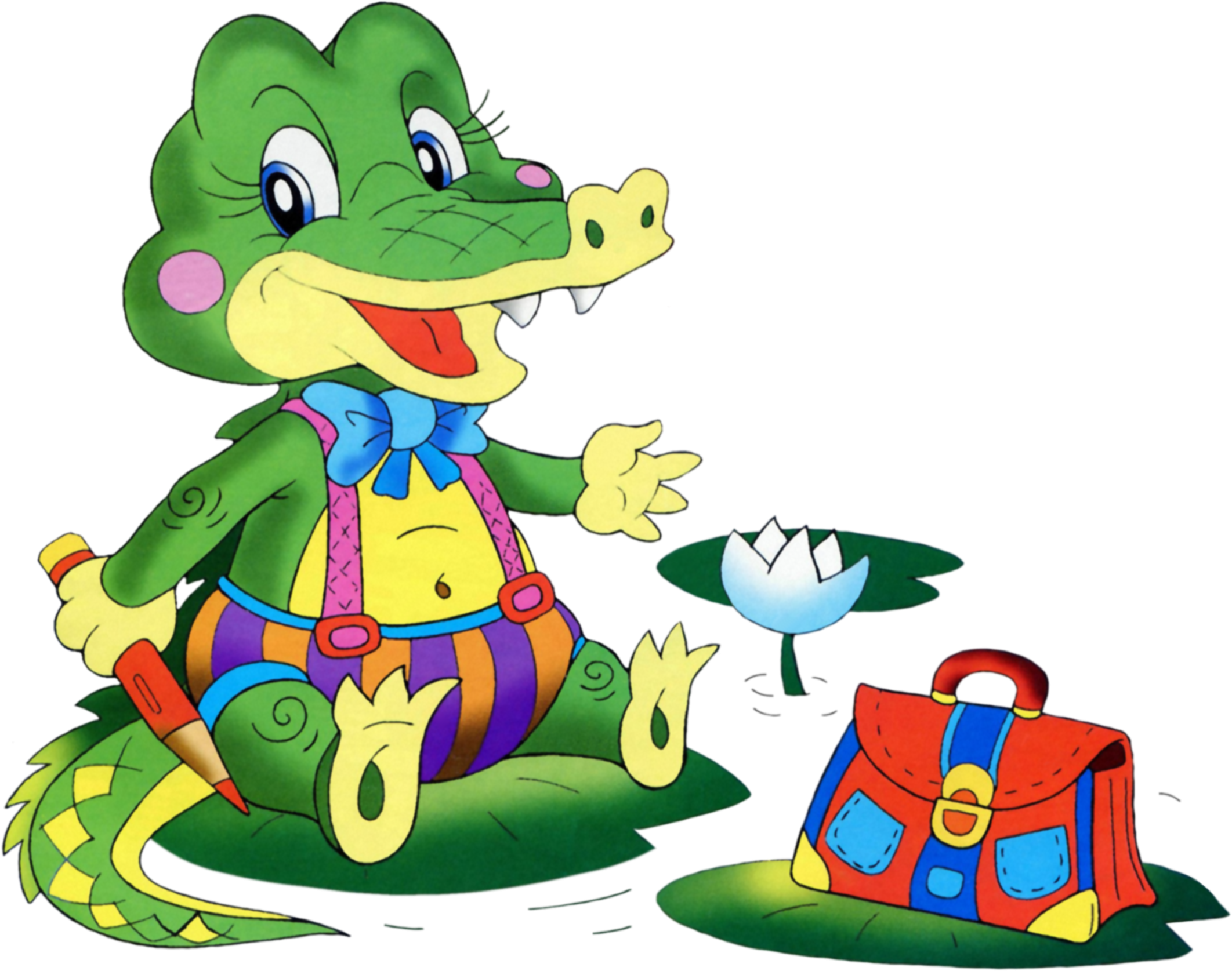 Сказочные персонажи. Мультяшки. Веселый крокодил. Крокодил картинка для детей.