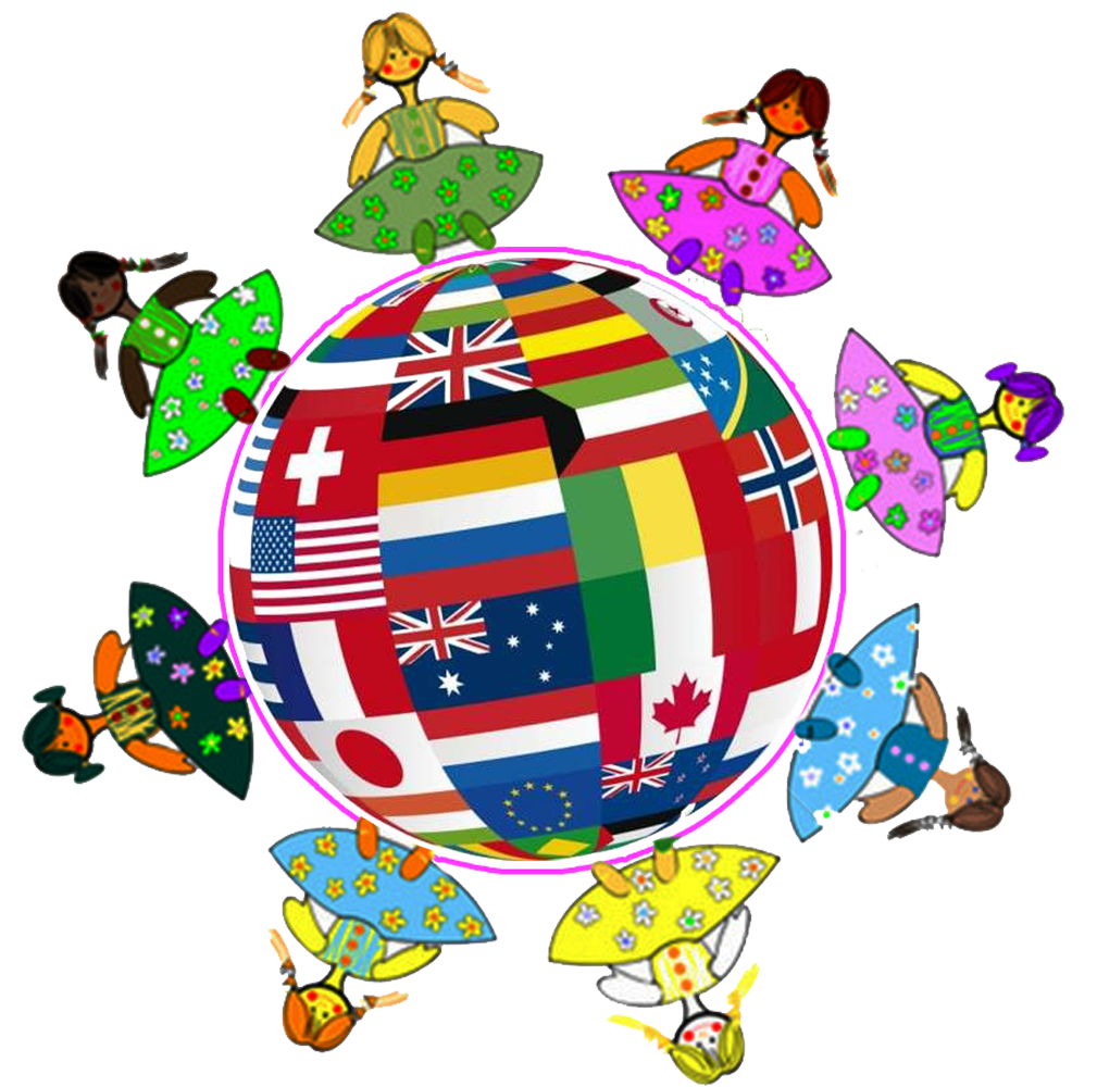 Дружба народов на земном шаре. Символ толерантности. Земной шар с флагами. Планета с флагами стран.