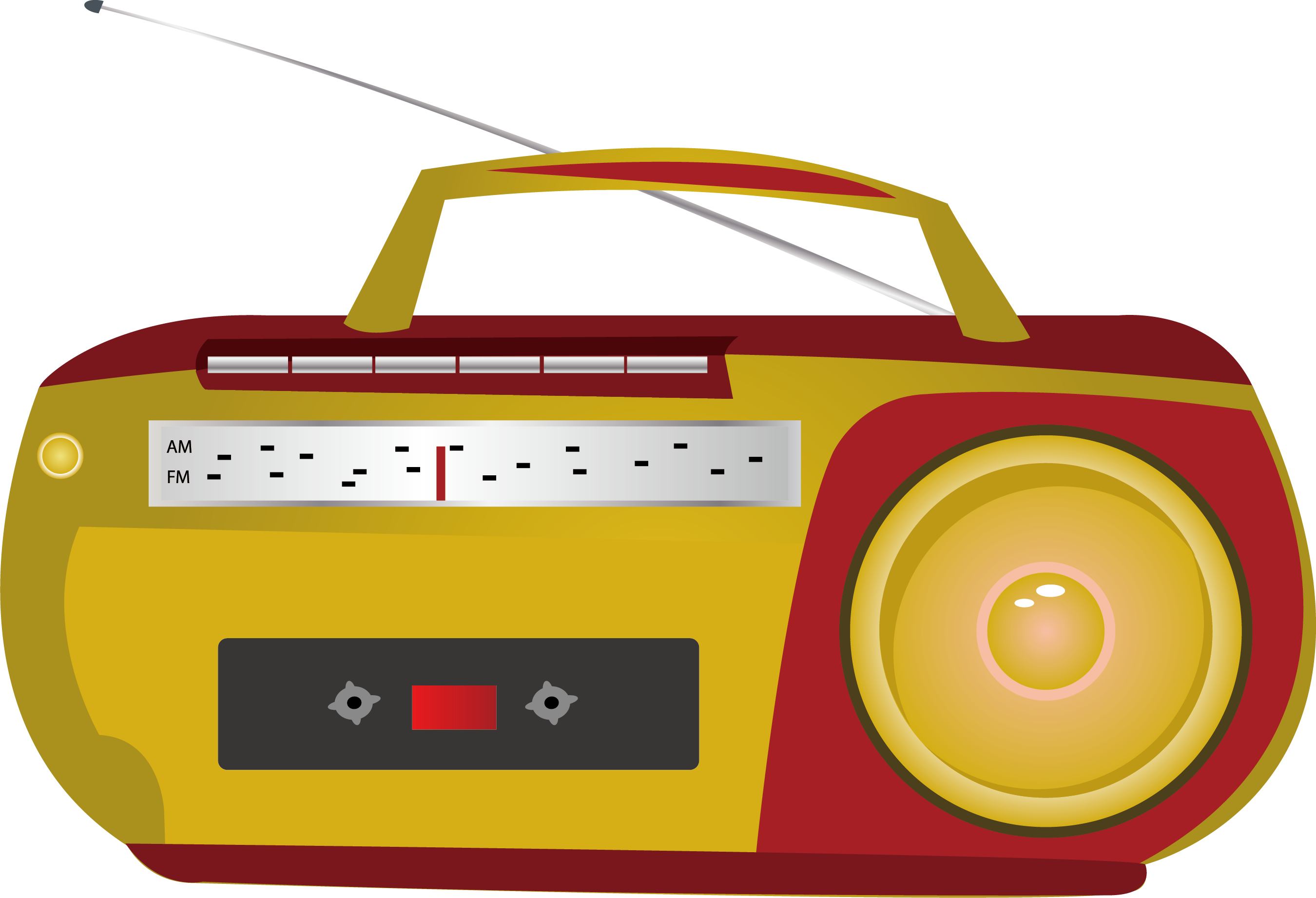 Золотой магнитофон. Магнитофон. Радиоприемник для детей. Магнитофон мультяшный. Магнитофон vector.