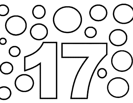 Цифра 17 трафарет