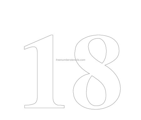 Цифра 18 трафарет