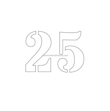 Цифра 25 трафарет для торта