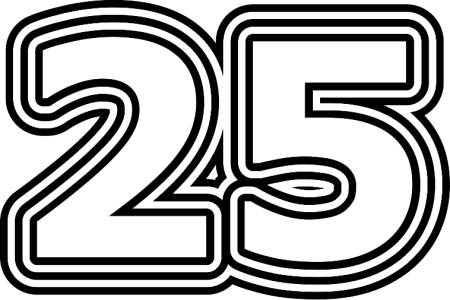 Трафарет цифр 25 для вырезания