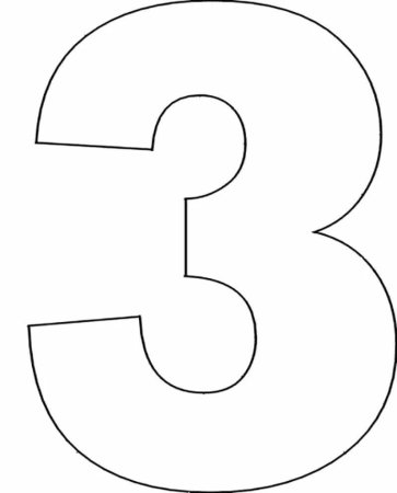 Цифра 3 для торта трафарет а4