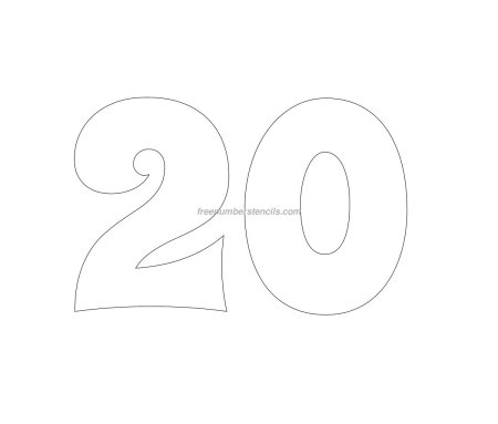 Цифра 20 трафарет для торта