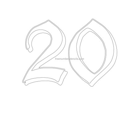 Трафаретки на окна цифры 20