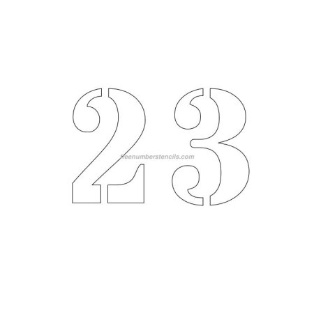 Цифра 23 трафарет