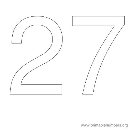 Цифра 7 трафарет