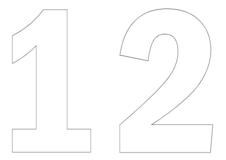 Цифра 12 трафарет