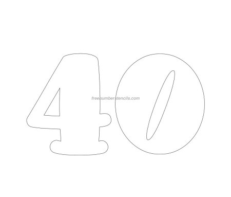 Цифра 40 трафарет для торта