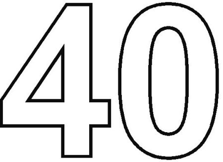 Цифра 40 для распечатывания