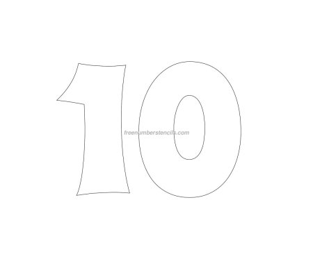 Цифра 10 трафарет на торт