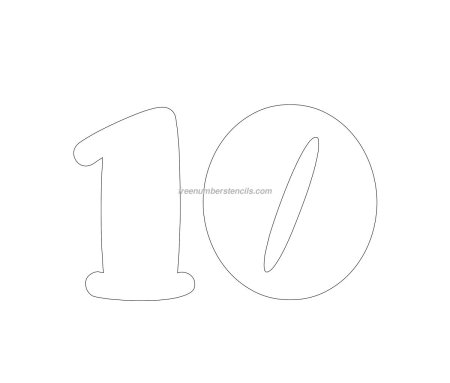 Цифра 10 трафарет