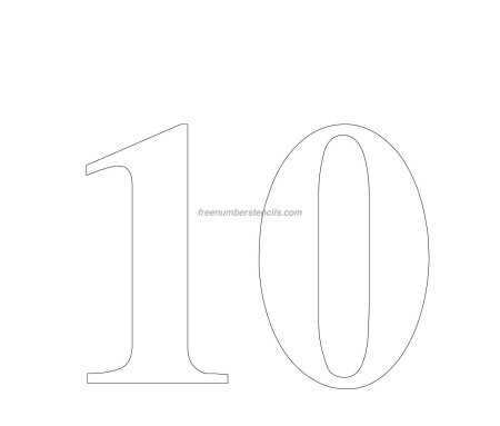 Трафарет цифры 10 см