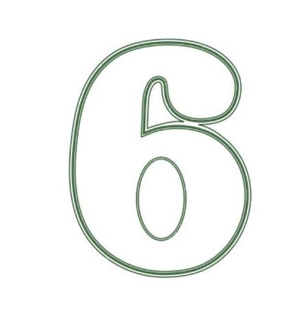 Цифра 6 трафарет