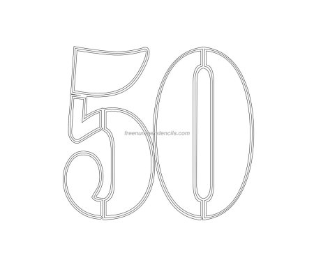 Цифра 50 трафарет