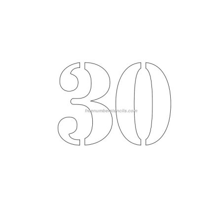 Цифра 30 трафарет