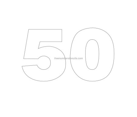 Цифра 50 трафарет для торта