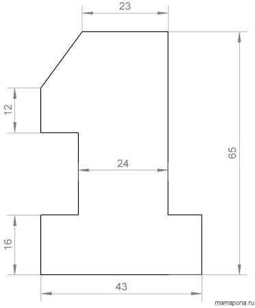 Цифра 1 на годик Размеры