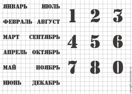 Цифры для вечного календаря