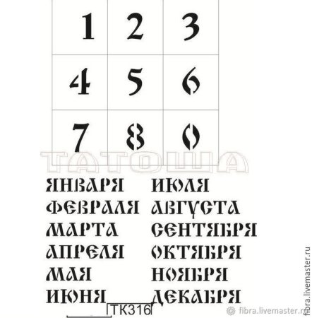 Месяца для вечного календаря