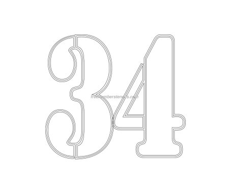 Номер 34 трафарет