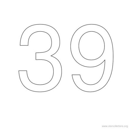 Цифра 39 трафарет