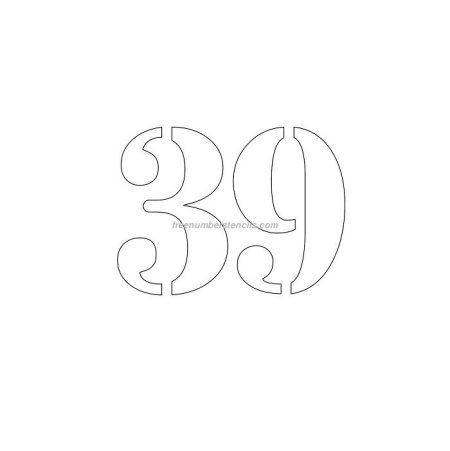 Цифра 39 трафарет для торта