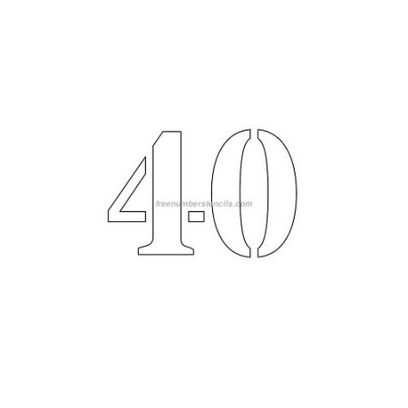 Цифра 40 трафарет