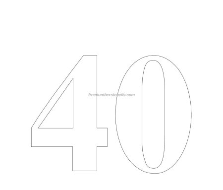 Цифра 40 черная