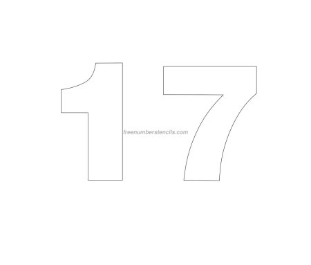 Цифра 17 трафарет для торта
