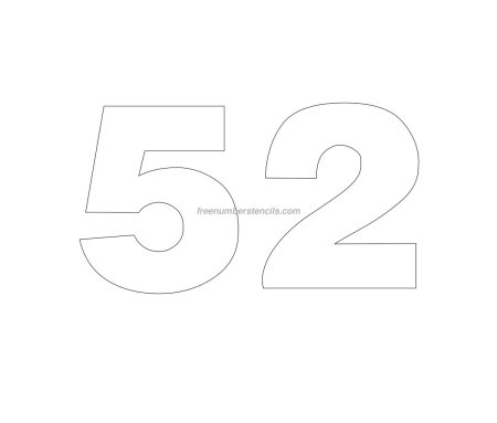 Цифра 52 трафарет цифры