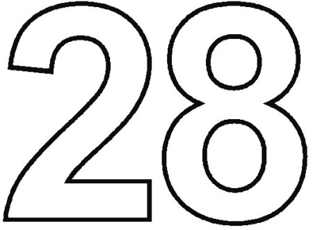 Цифра 28 трафарет