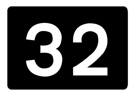 Цифра 32 трафарет