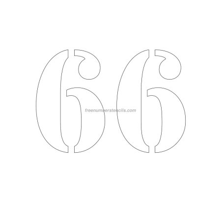 Цифра 66 трафарет