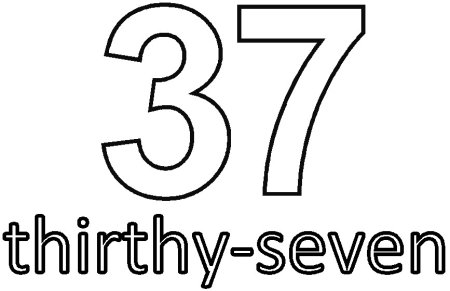 Цифра 37 трафарет