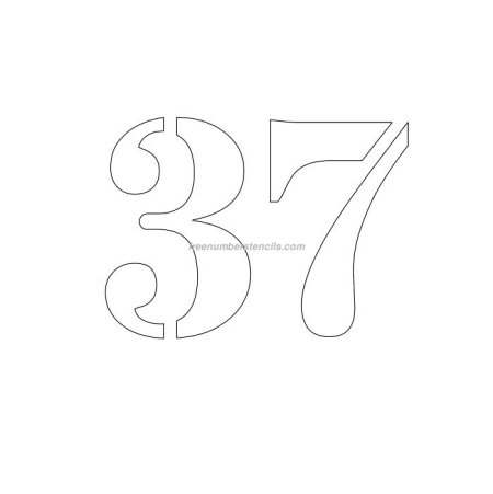 Шаблон торта цифры 37