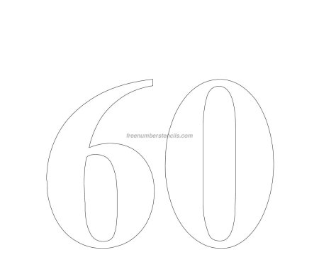 Цифра 60 трафарет для торта