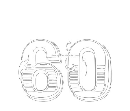 Цифра 50 трафарет